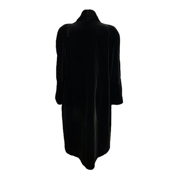 Vintage 80s Black Velvet Collections Overcoat Dress Coat Size Medium - Picture 4 of 8